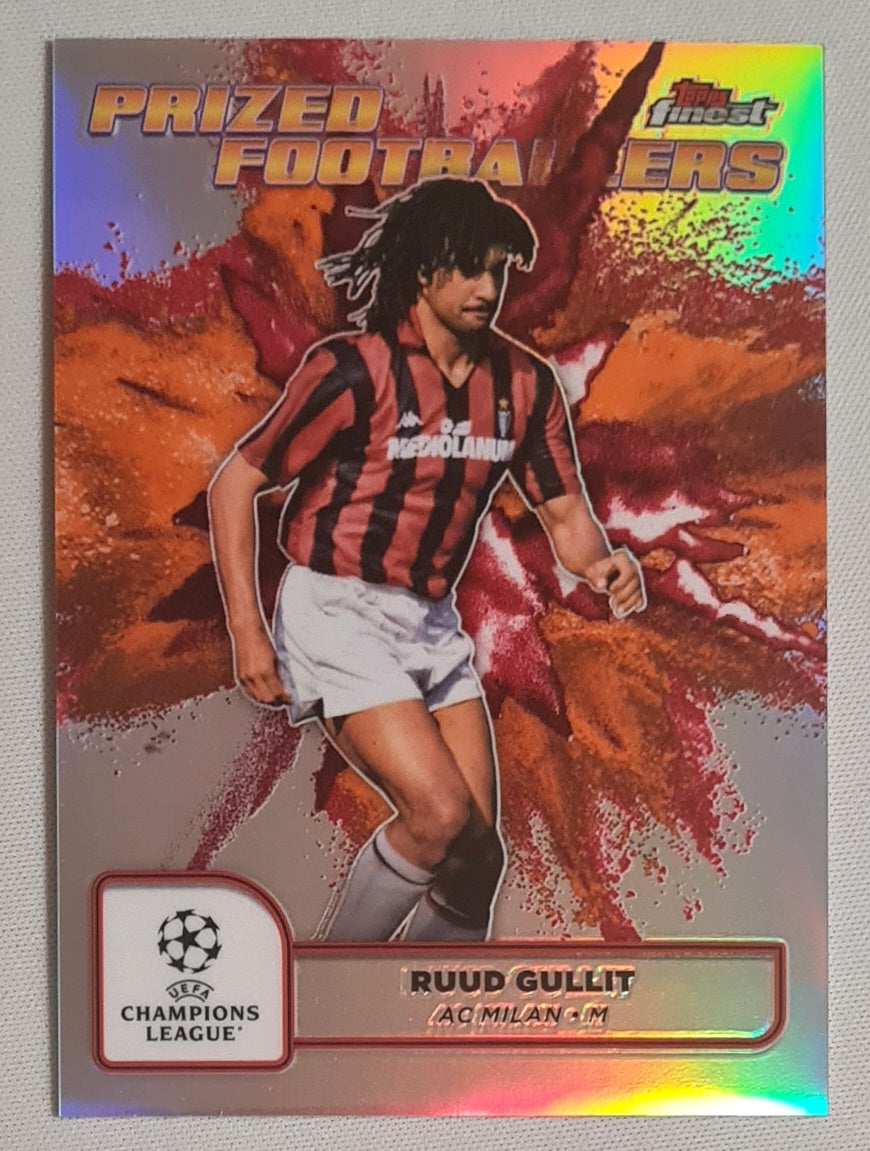 Ruud Gullit - 2025 Topps Finest Prized Footballers AC milan #PFF-8 Orange/Red Fusion