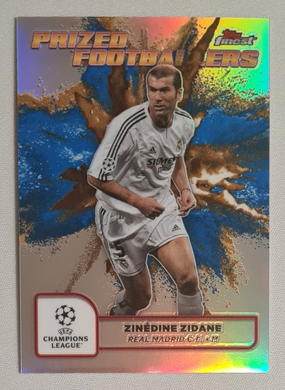 Zinedine Zidane - 2025 Topps Finest Prized Footballers Real Madrid C.F. #PFF-6 Blue Gold  Fusion