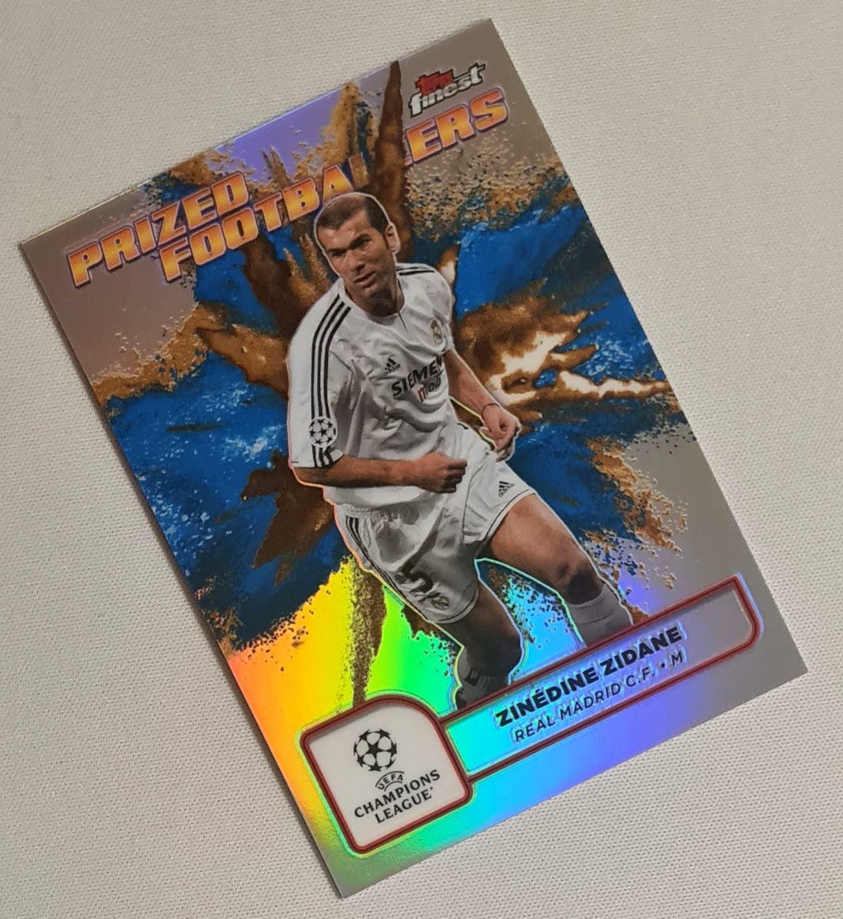 Zinedine Zidane - 2025 Topps Finest Prized Footballers Real Madrid C.F. #PFF-6 Blue Gold  Fusion
