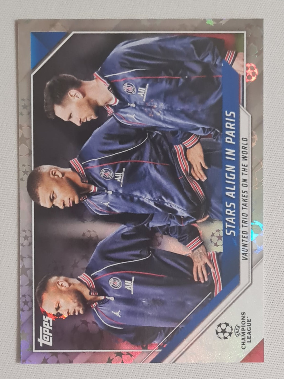 Stars Align in Paris - 2022 Topps Vaunted Trio Takes on the World (featuring Messi/Neymar/Mbappe #62