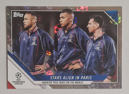 Stars Align in Paris - 2022 Topps Vaunted Trio Takes on the World (featuring Messi/Neymar/Mbappe #62