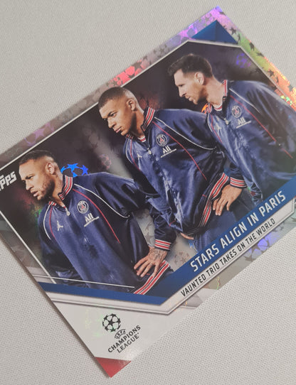 Stars Align in Paris - 2022 Topps Vaunted Trio Takes on the World (featuring Messi/Neymar/Mbappe #62