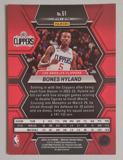 Bones Hyland - 2022/23 Panini Mosaic Basketball NBA L.A. Clippers #51
