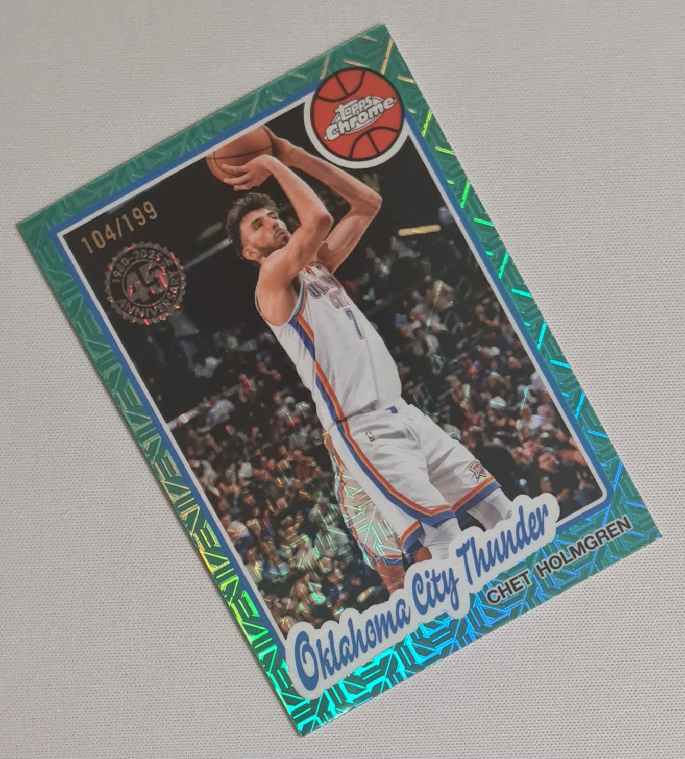 Chet Holmgren - 2025 Topps Chrome NBA Basketball Oklahoma City Thunder #TC-CH Aqua Mojo /199