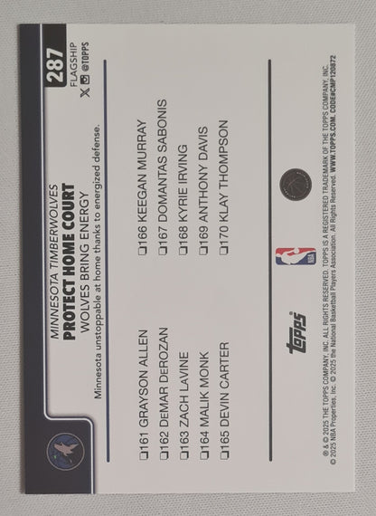 Timberwolves - 2025 Topps NBA Basketball Minnesota Timberwolves "Protect Home Court" #287 Sand Glitter