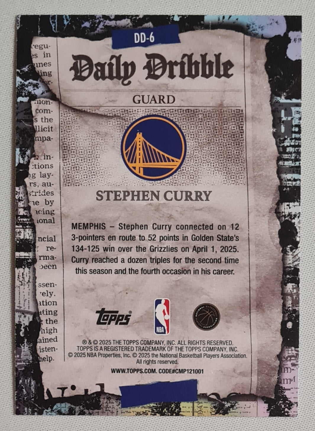 Stephen Curry - 2025 Topps Daily Dribble #DD-6