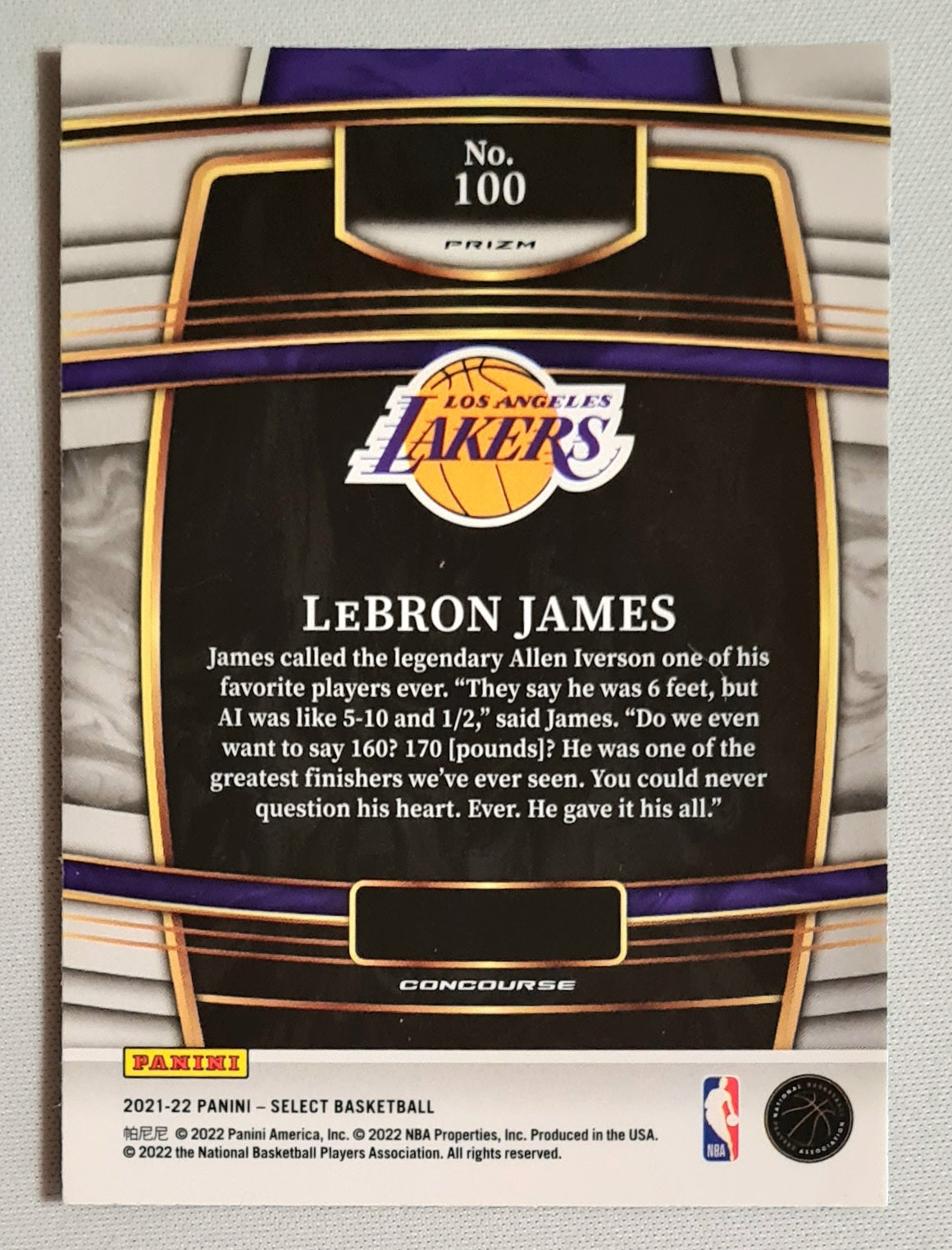 LeBron James - 2021-22 Panini Select Concourse #100