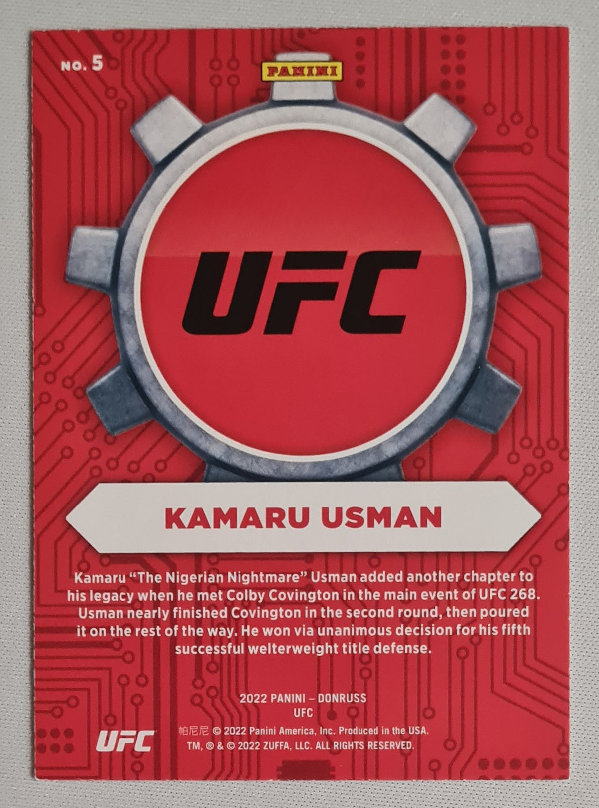 Kamaru Usman - 2022 Panini Donruss Craftsmen #5