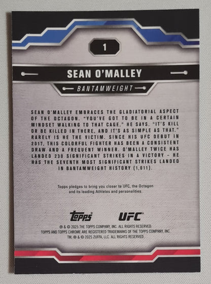 Sean O'Malley - 2025 Topps Chrome UFC Fighter Cracked Ice Blue #1