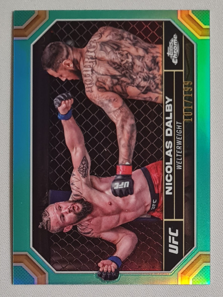 Nicolas Dalby - 2024 Topps Chrome UFC Fighter Aqua Refractor /199 #149