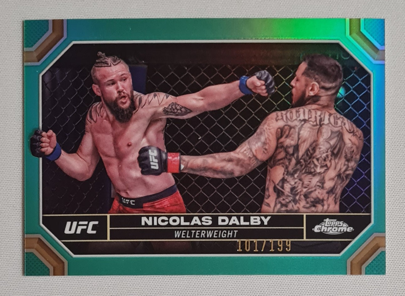 Nicolas Dalby - 2024 Topps Chrome UFC Fighter Aqua Refractor /199 #149