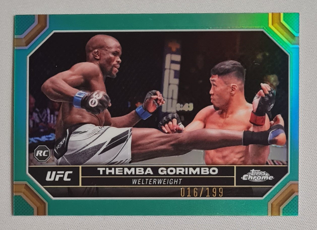 Themba Gorimbo - 2024 Topps Chrome UFC Fighter Aqua Refractor (RC) /199 #188
