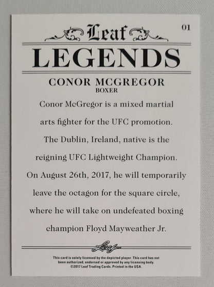 Conor McGregor - 2017 Leaf Legends UFC Fighter/ Boxer #01
