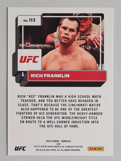Rich Franklin - 2023 Panini Donruss UFC Fighter Purple Flood #113