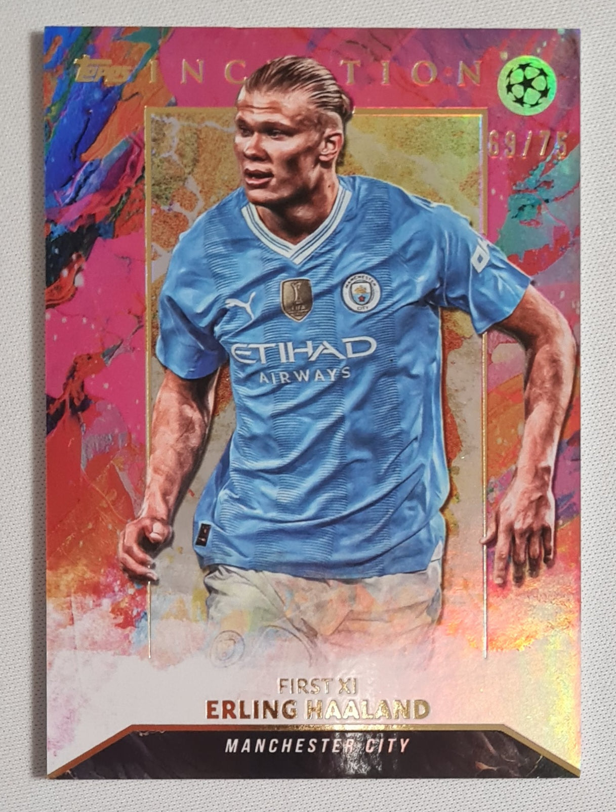 Erling Haaland - 2024 Topps Inception First XI Pink /75 #11