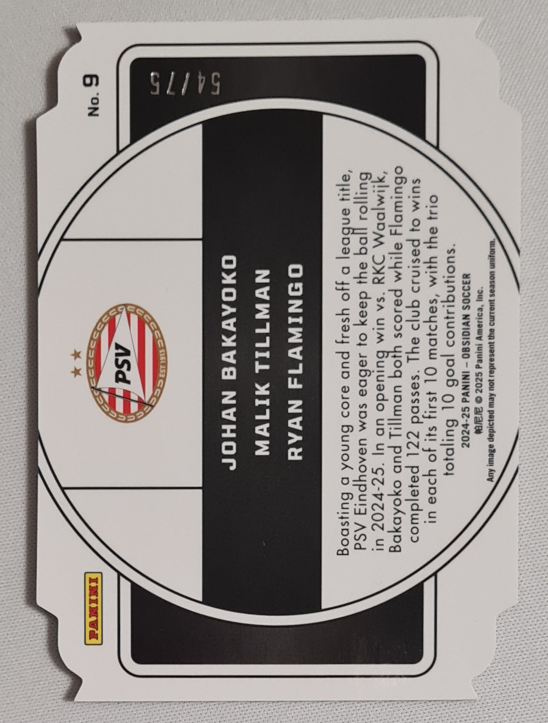 Bakayoko Tillman Flamingo - 2024-25 Panini Obsidian Nucleus PSV Eindhoven /75 #9