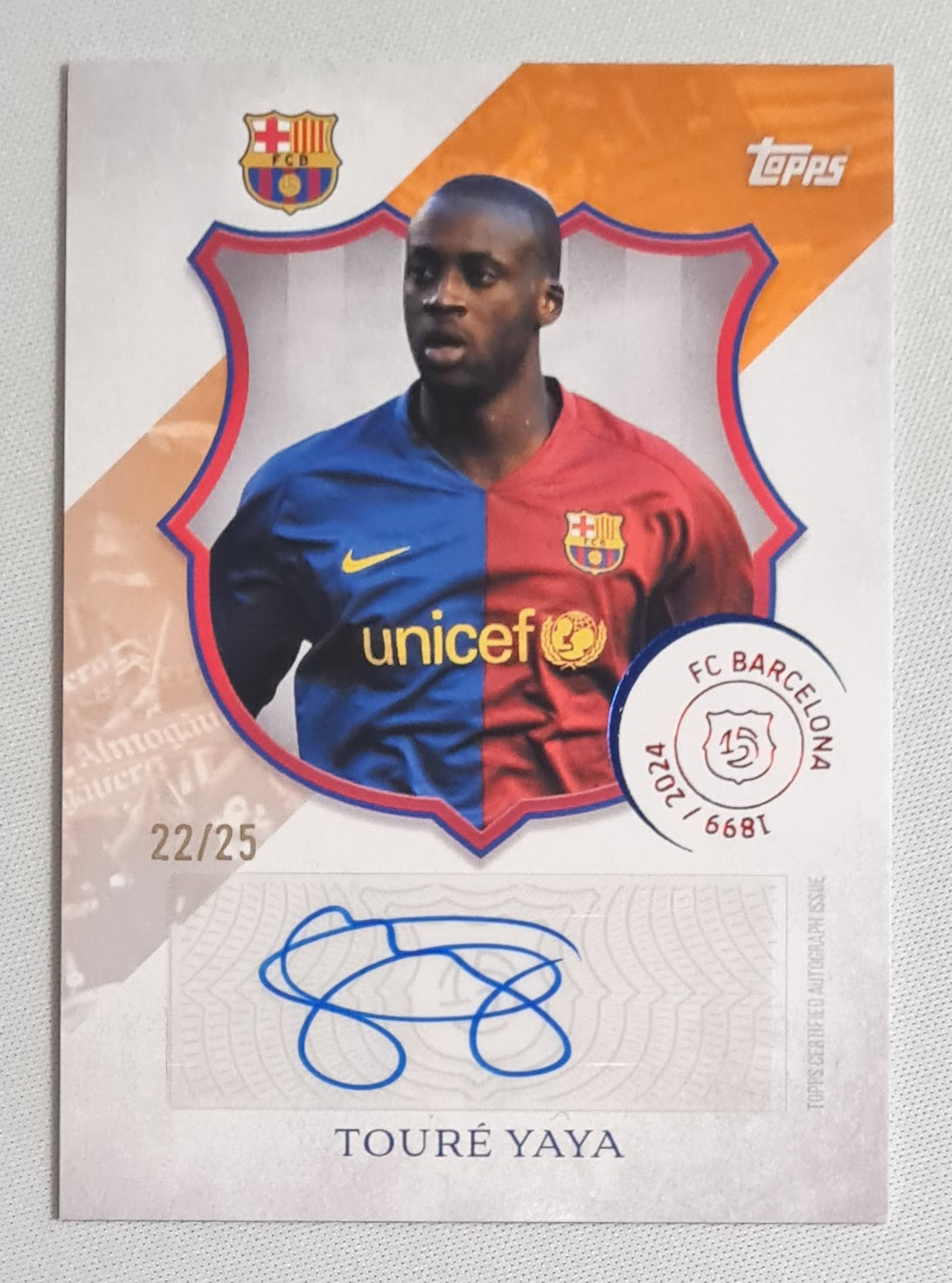 Toure Yaya - 2025 Topps FC Barcelona 125 Legacy /25 Auto #LA-YY
