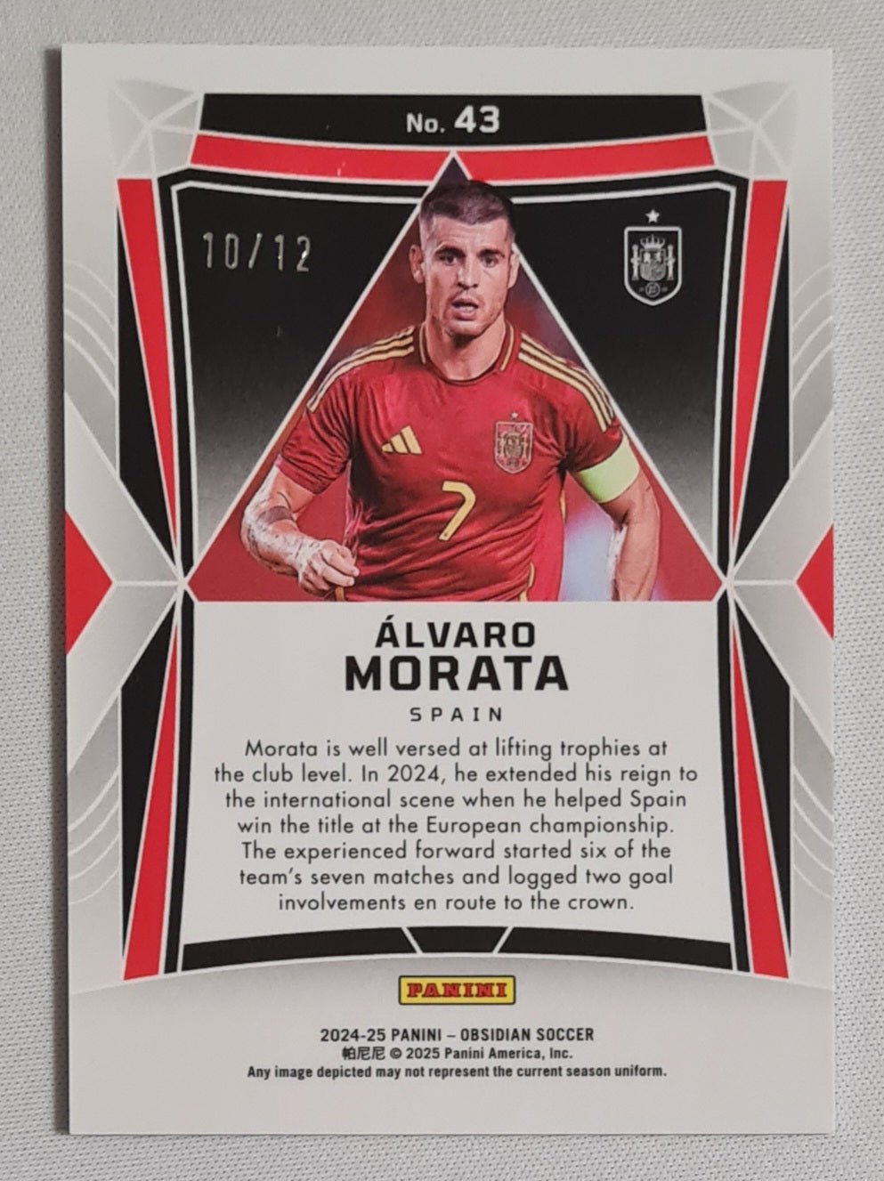 Alvaro Morata - 2024-25 Panini Obsidian /12 #43