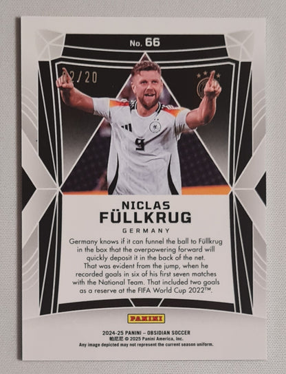 Niclas Füllkrug - 2024-25 Panini Obsidian /20 #66