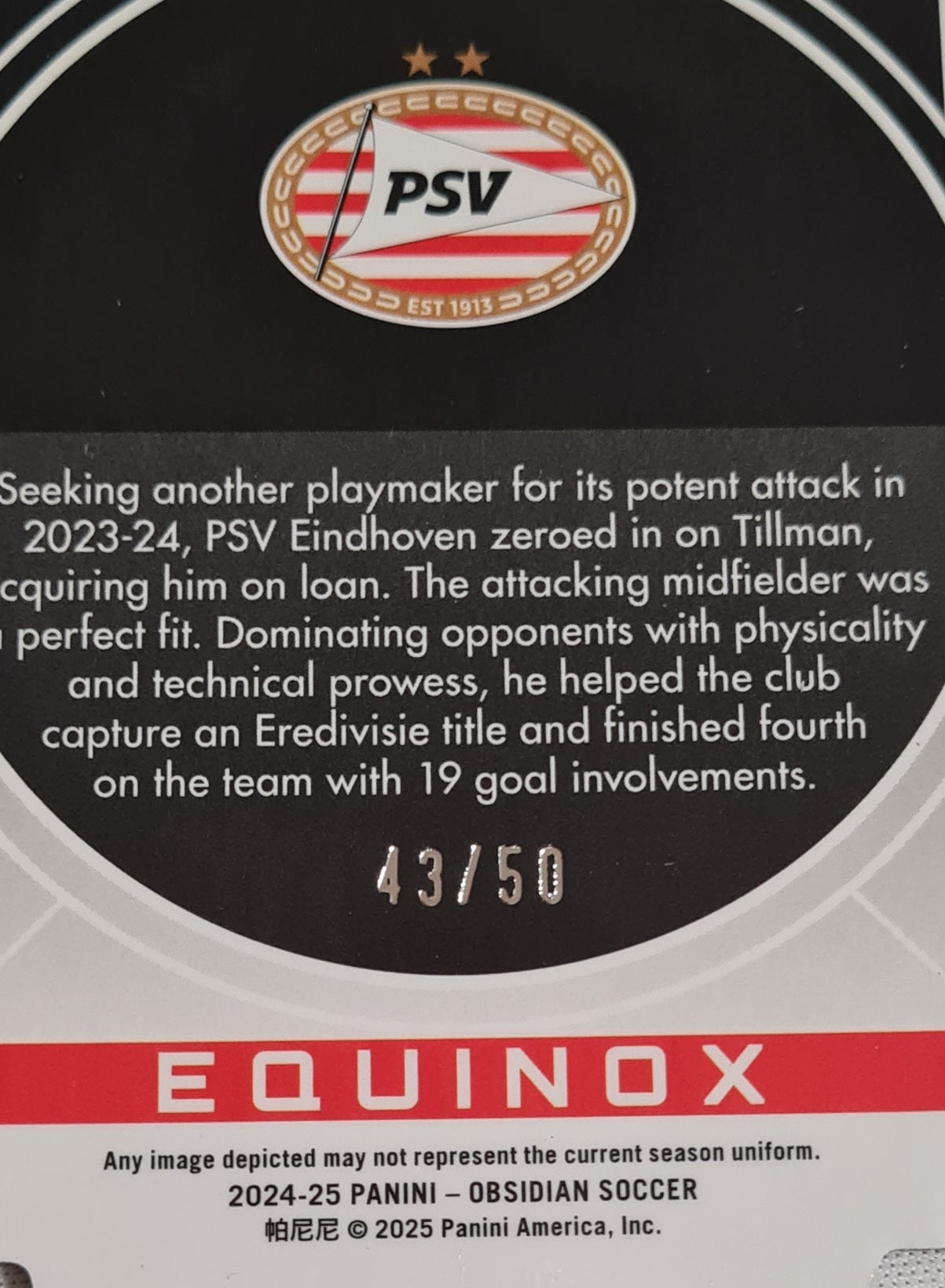 Malik Tillman - 2024-25 Panini  Equinox PSV Eindhoven/50 #5