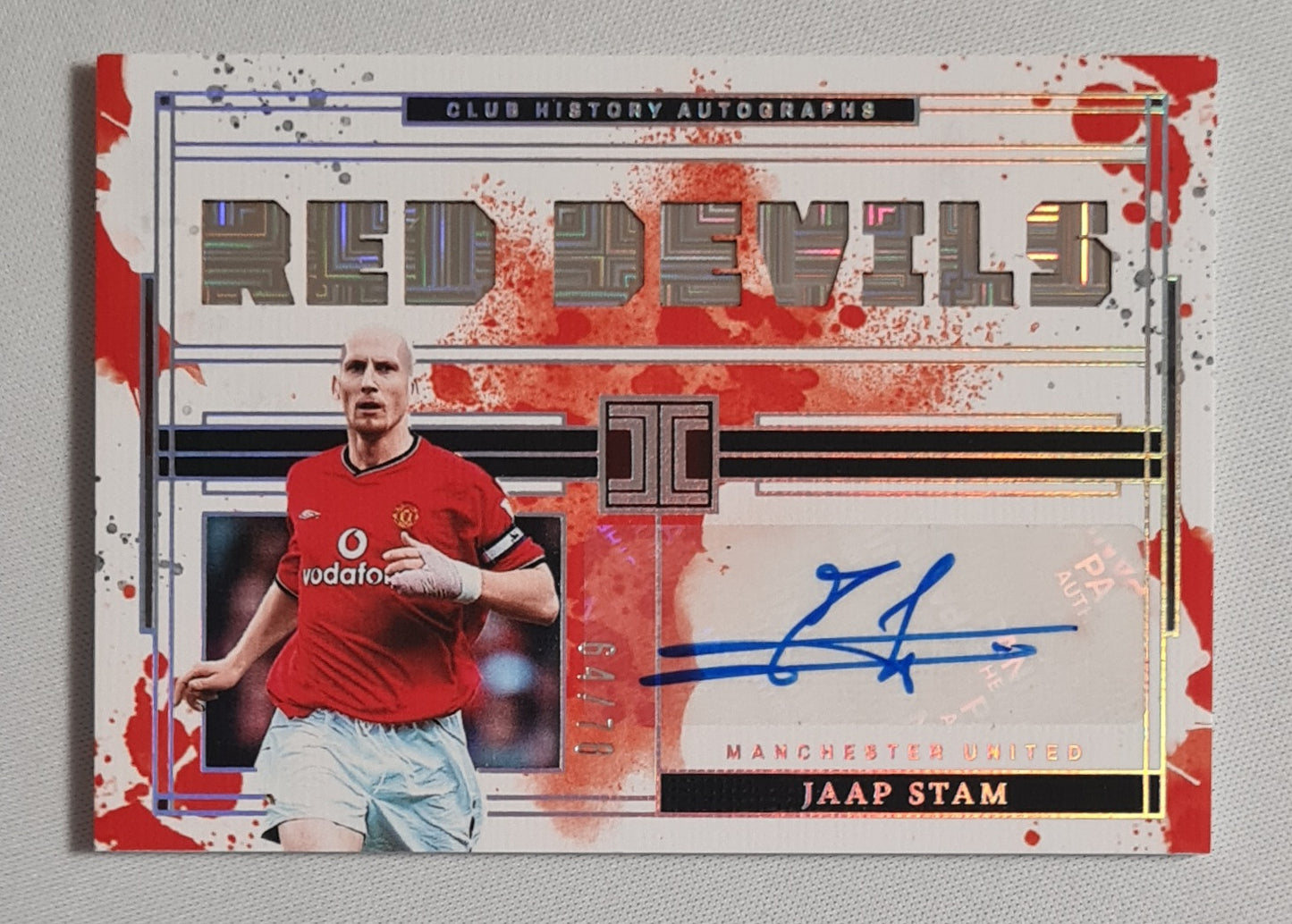 Jaap Stam - 2024-25 Panini Impeccable Red Devils /78 Auto #CH-JSM
