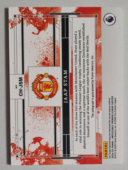 Jaap Stam - 2024-25 Panini Impeccable Red Devils /78 Auto #CH-JSM