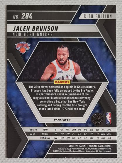 Jalen Brunson - 2024-25 Panini Mosaic City Edition White Disco #284