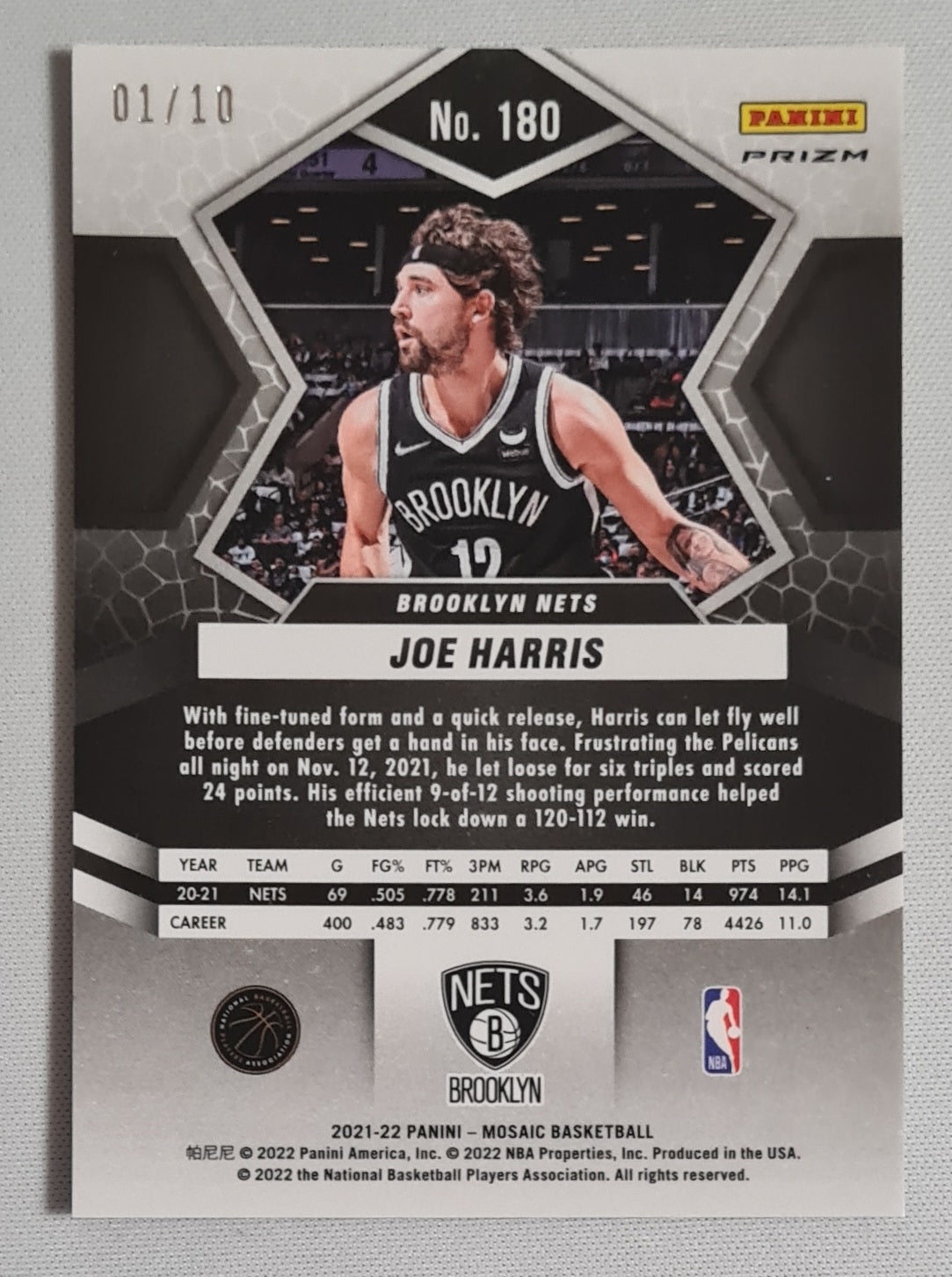 Joe Harris - 2021-22 Panini Mosaic Gold Disco /10 #180