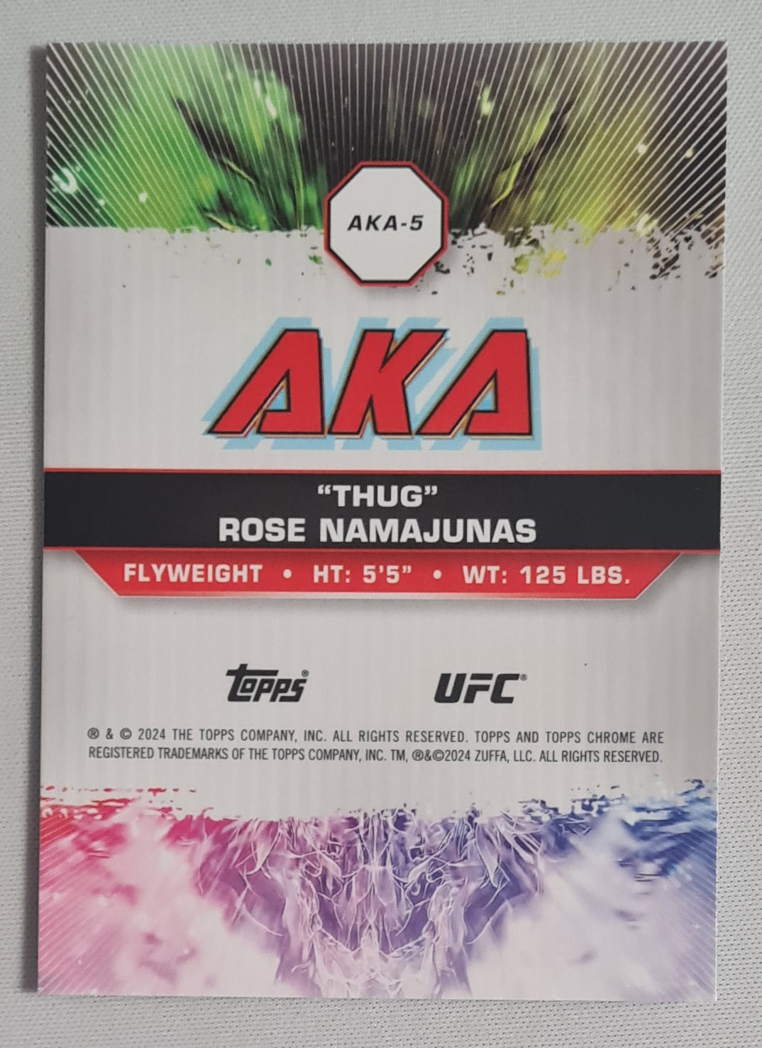 Rose Namajunas - 2024 Topps Chrome "Thug" UFC Fighter Flyweight #AKA-5