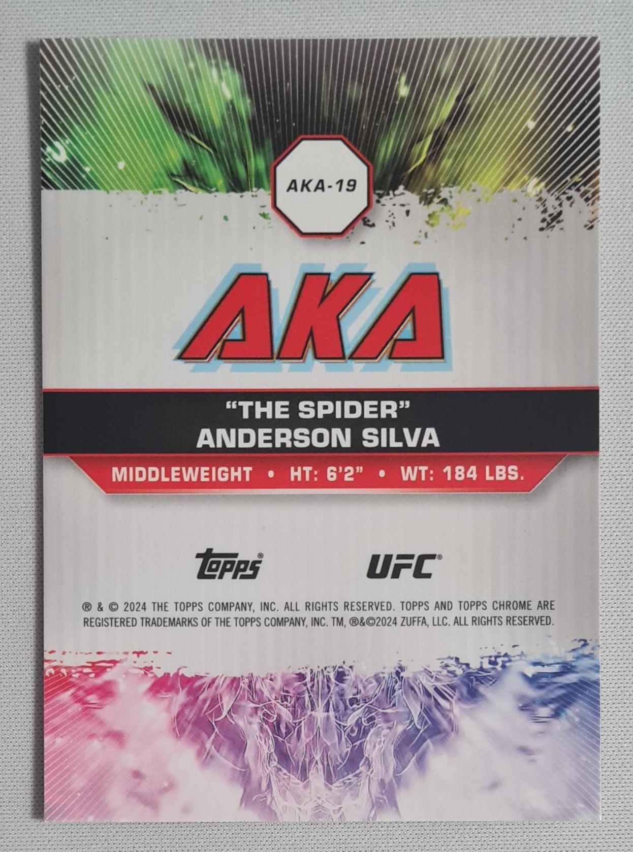 Anderson Silva - 2024 Topps Chrome "The Spider" UFC Fighter Middleweight #AKA-19