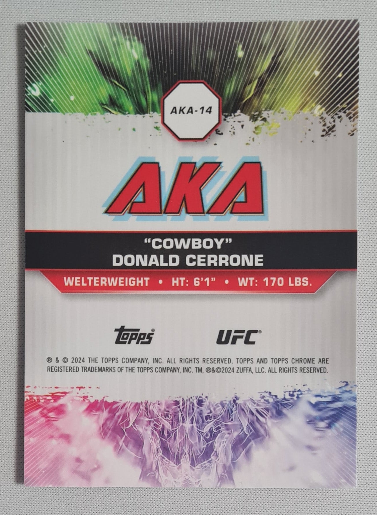 Donald Cerrone - 2024 Topps Chrome "Cowboy" UFC Fighter Welterweight #AKA-14