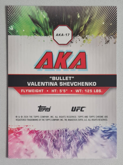 Valentina Schevchenko - 2024 Topps Chrome "Bullet" UFC Fighter Flyweight #AKA-17