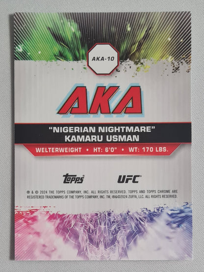 Kamaru Usman - 2024 Topps Chrome "Nigerian Nightmare" UFC Fighter Welterweight #AKA-10