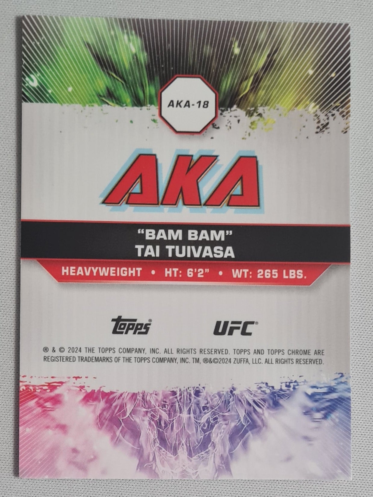 Tai Tuivasa - 2024 Topps Chrome "Bam Bam" UFC Fighter Heavyweight #AKA-18
