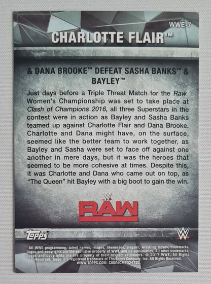 Charlotte Flair - 2017 Topps WWE Wrestling RAW #WWE-7