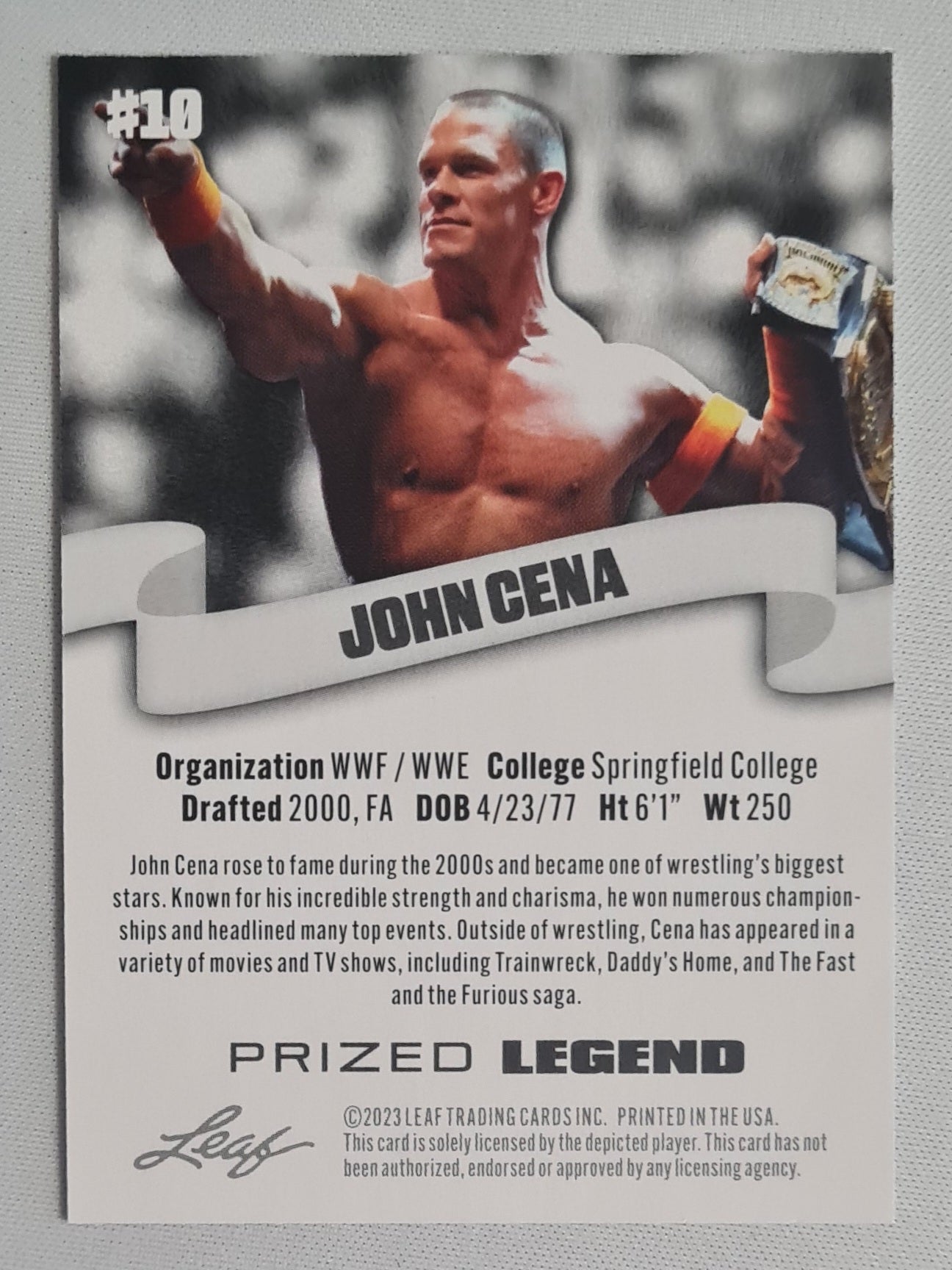 John Cena - 2023 Leaf WWE Wrestling Prized Legend #10