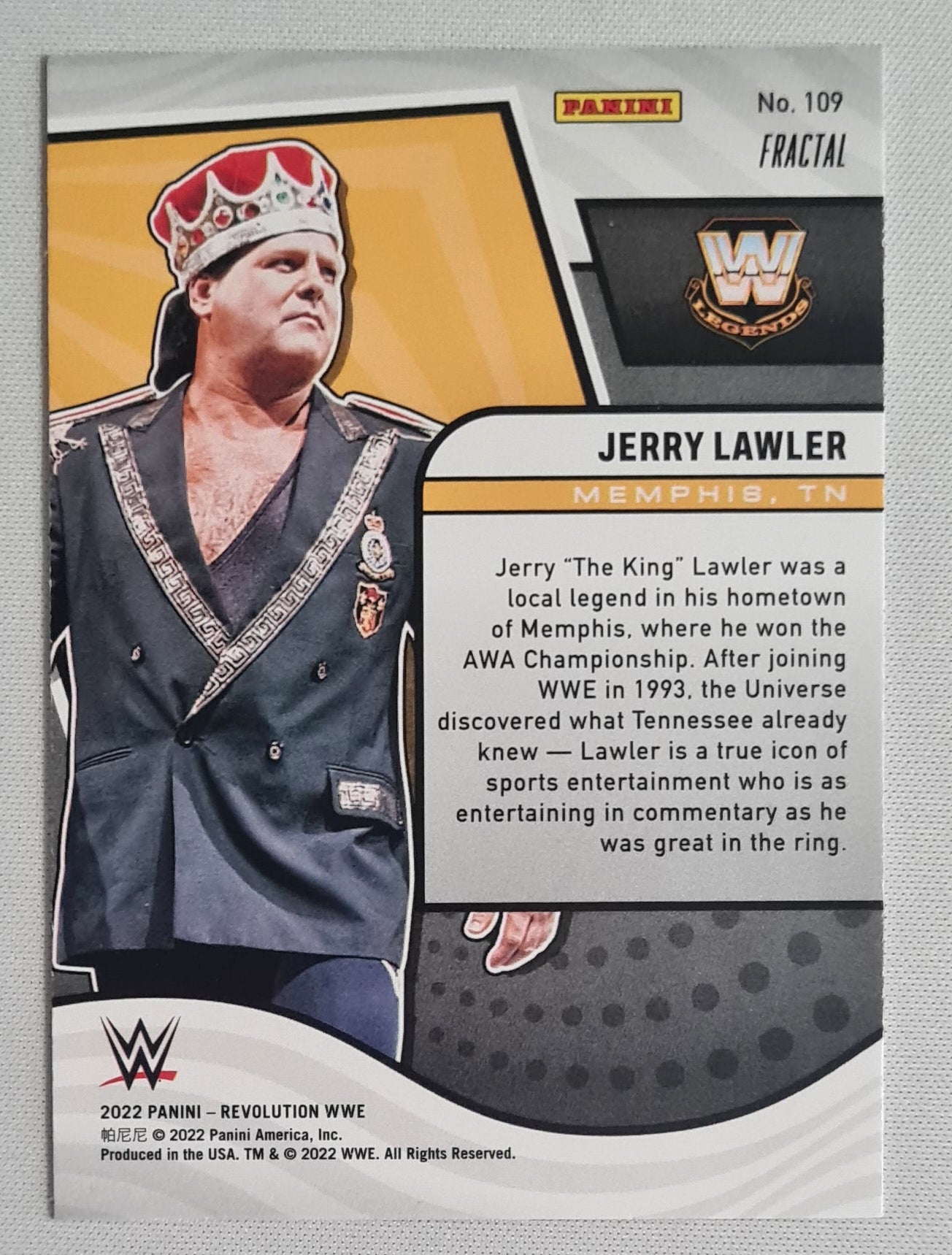 Jerry Lawler - 2022 Panini Revolution WWE Legends Wrestling #109 Fractal