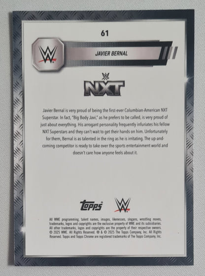 Javier Bernal - 2025 Topps Chrome WWE  NXT Wrestling #61 Blue Laser Refractor /150