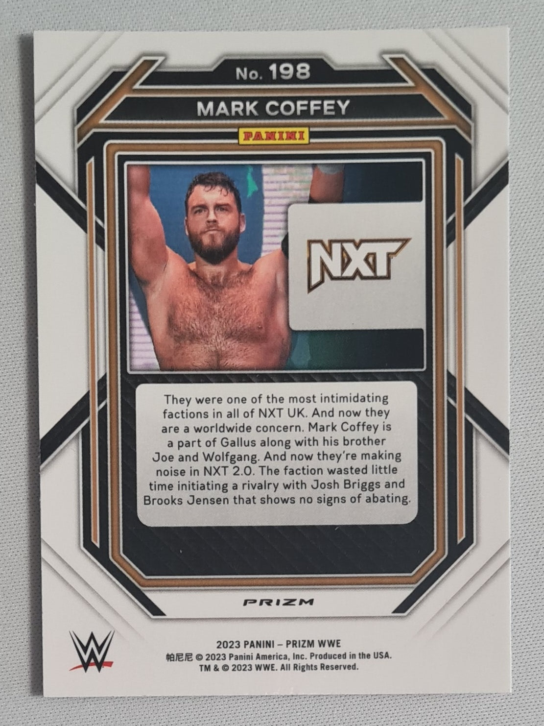 Mark Coffey - 2023 Panini Prizm WWE Wrestling NXT #198  Cracked Ice