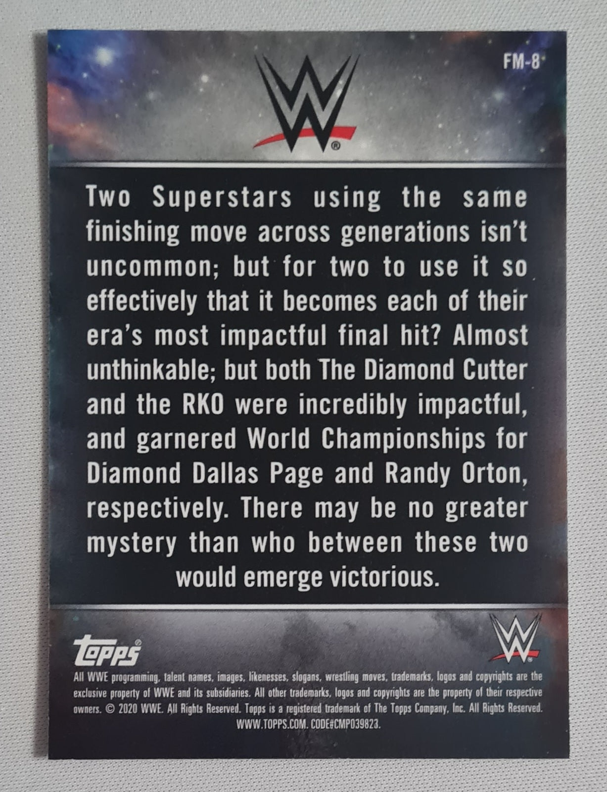 Diamond Dallas Page vs Randy Orton - 2020 Topps WWE Wrestling Fantasy Matches #FM-8