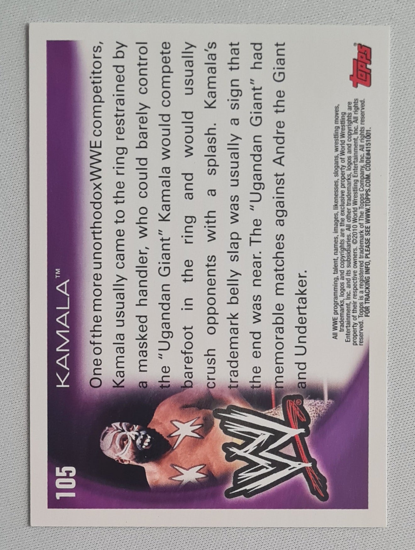 Kamala - 2010 Topps WWE Wrestling Legends #105