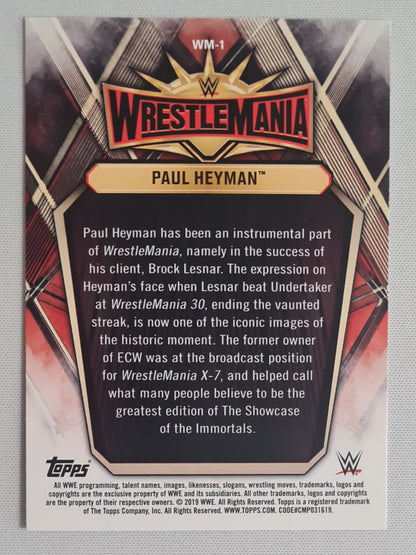 Paul Heyman - 2019 Topps WWE Wrestling WrestleMania #WM-1