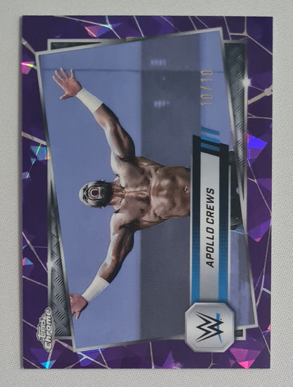 Apollo Crews - 2025 Topps WWE Wrestling SMACK DOWN #114 Purple Cracked Ice /10