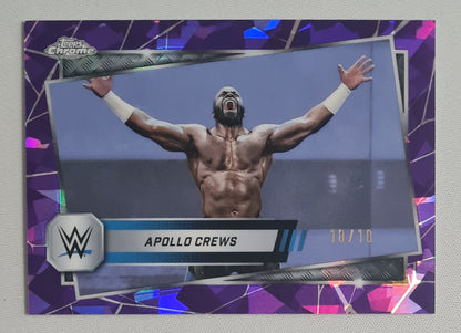 Apollo Crews - 2025 Topps WWE Wrestling SMACK DOWN #114 Purple Cracked Ice /10