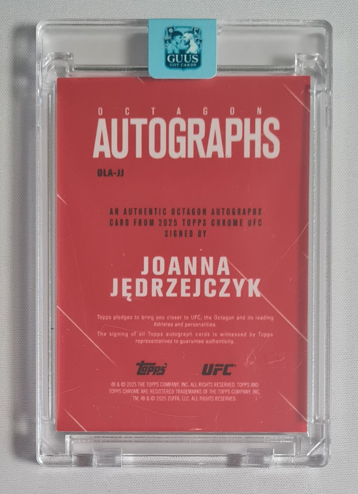 Joana Jedrzejczyk - 2025 Topps UFC Fighter Strawweight Octagon Autographs #OLA-JJ /99  / Auto