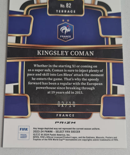 Kingsley Coman - 2023/24 Panini Select FIFA Soccer National Team France #82 Terrace Gold /10