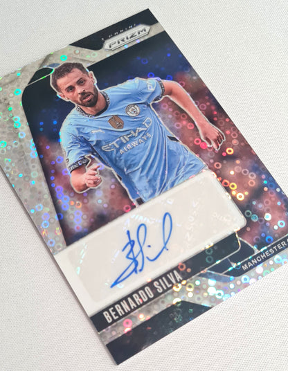 Bernardo Silva - 2024/25 Panini Prizm Premier League Soccer Manchester City #S-BS Disco Refractor /Auto