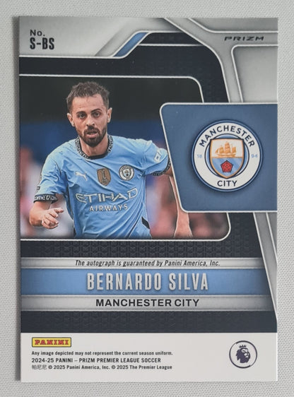 Bernardo Silva - 2024/25 Panini Prizm Premier League Soccer Manchester City #S-BS Disco Refractor /Auto