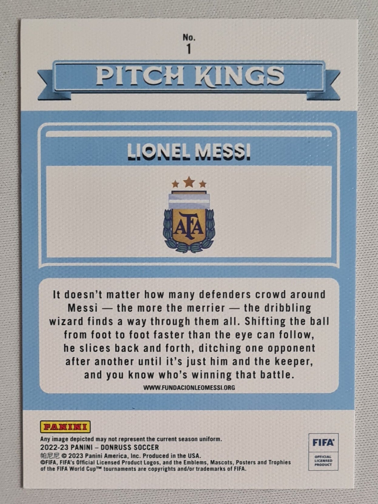 Lionel Messi - 2022-23 Panini Donruss Pitch Kings Green #1