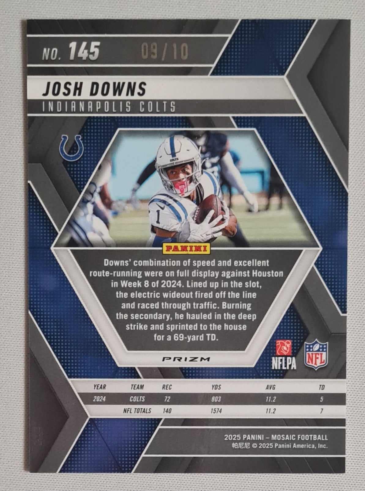 Josh Downs - 2025 Panini Football Mosaic Gold Disco /10 #145